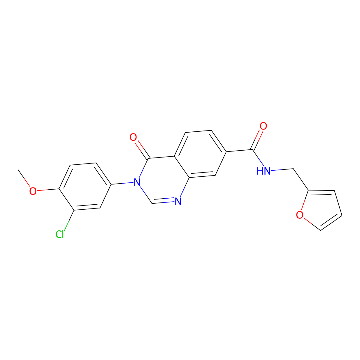 3-(3-chloro-4-methoxyphenyl)-N-(furan-2-ylmethyl)-4-oxo-3,4-dihydroquinazoline-7-carboxamide molecular structure, CAS 1190271-04-5