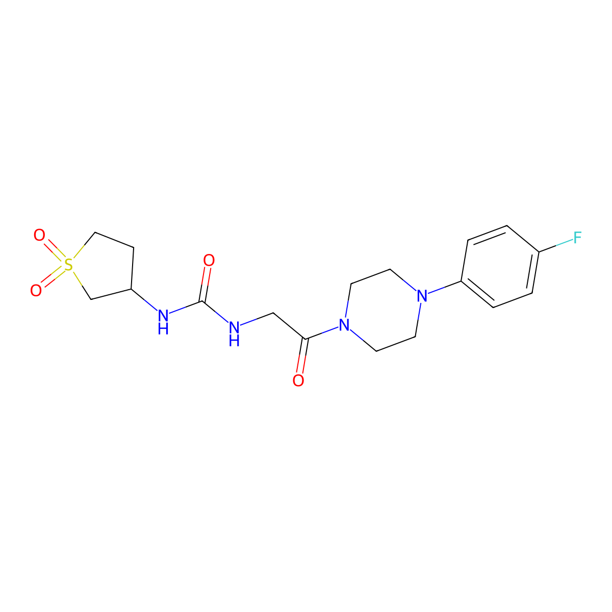 1-(1,1-Dioxidotetrahydrothiophen-3-yl)-3-{2-[4-(4-fluorophenyl)piperazin-1-yl]-2-oxoethyl}urea molecular structure, CAS 1190271-11-4