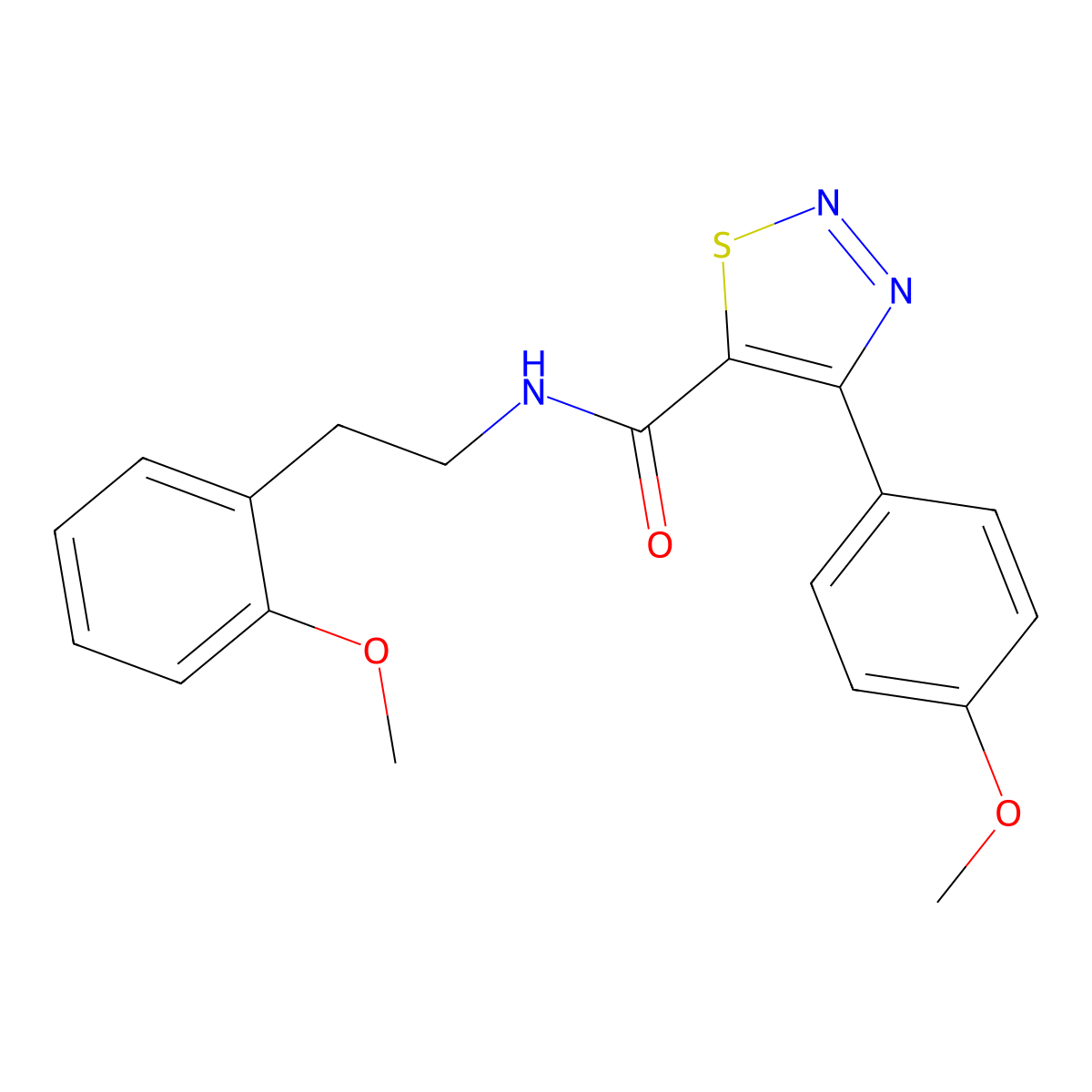 4-(4-methoxyphenyl)-N-[2-(2-methoxyphenyl)ethyl]-1,2,3-thiadiazole-5-carboxamide molecular structure, CAS 1190271-24-9