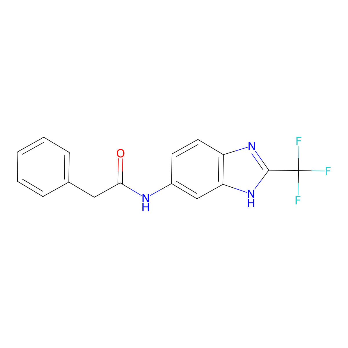 2-phenyl-N-[2-(trifluoromethyl)-1H-benzimidazol-5-yl]acetamide molecular structure, CAS 1190271-53-4