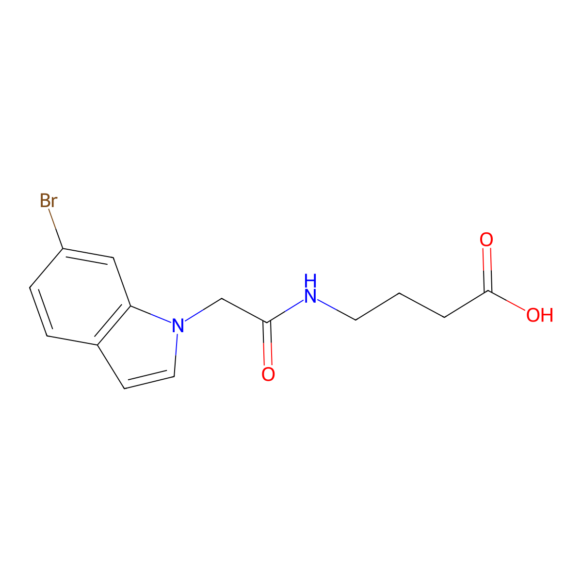 4-{[(6-bromo-1H-indol-1-yl)acetyl]amino}butanoic acid molecular structure, CAS 1190272-58-2