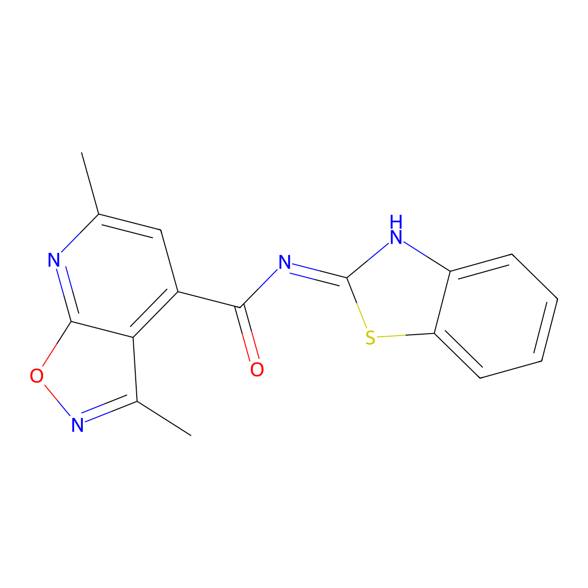 N-[(2Z)-1,3-benzothiazol-2(3H)-ylidene]-3,6-dimethyl[1,2]oxazolo[5,4-b]pyridine-4-carboxamide molecular structure, CAS 1190273-22-3