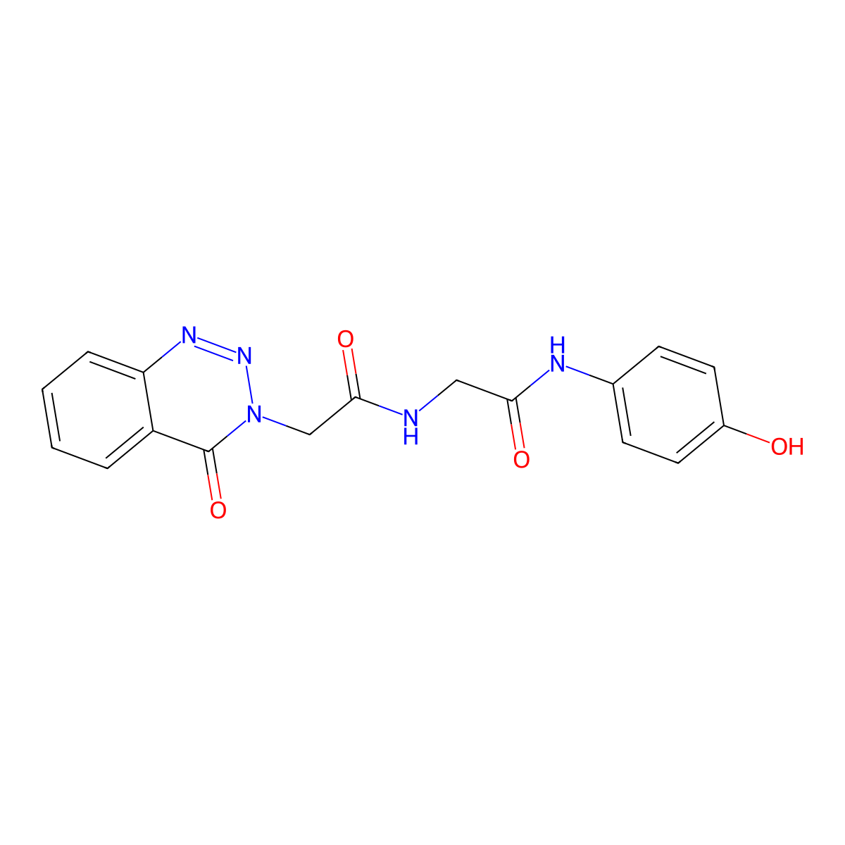 N-(4-hydroxyphenyl)-N~2~-[(4-oxo-1,2,3-benzotriazin-3(4H)-yl)acetyl]glycinamide molecular structure, CAS 1190273-43-8