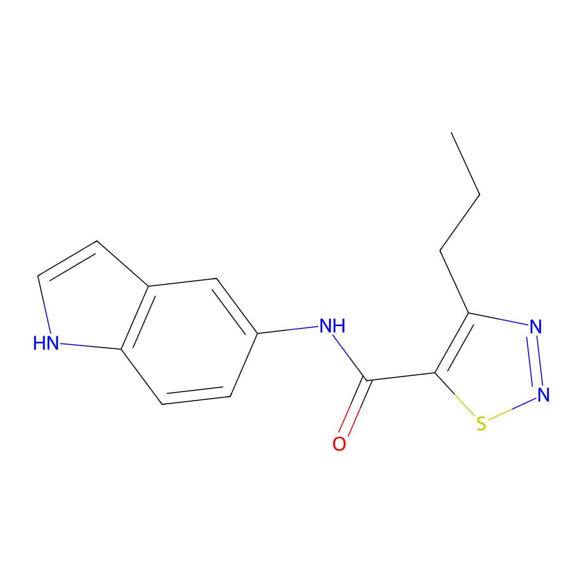 N-(1H-indol-5-yl)-4-propyl-1,2,3-thiadiazole-5-carboxamide molecular structure, CAS 1190273-44-9