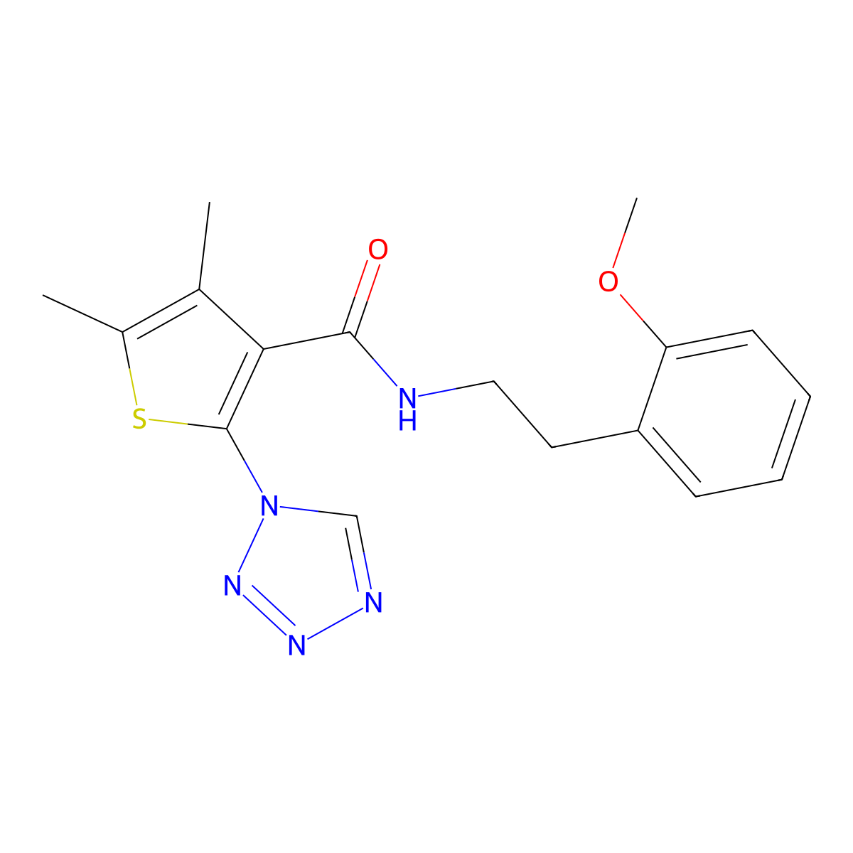 N-[2-(2-methoxyphenyl)ethyl]-4,5-dimethyl-2-(1H-tetrazol-1-yl)thiophene-3-carboxamide molecular structure, CAS 1190273-94-9