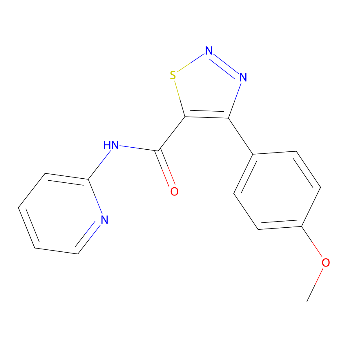 4-(4-methoxyphenyl)-N-(pyridin-2-yl)-1,2,3-thiadiazole-5-carboxamide molecular structure, CAS 1190274-03-3