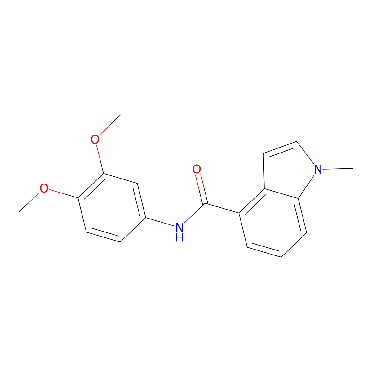 N-(3,4-dimethoxyphenyl)-1-methyl-1H-indole-4-carboxamide molecular structure, CAS 1190274-10-2
