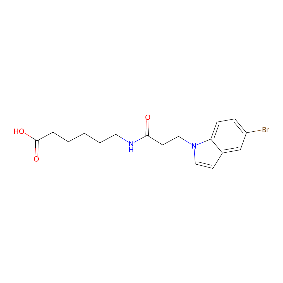 6-{[3-(5-bromo-1H-indol-1-yl)propanoyl]amino}hexanoic acid molecular structure, CAS 1190274-12-4