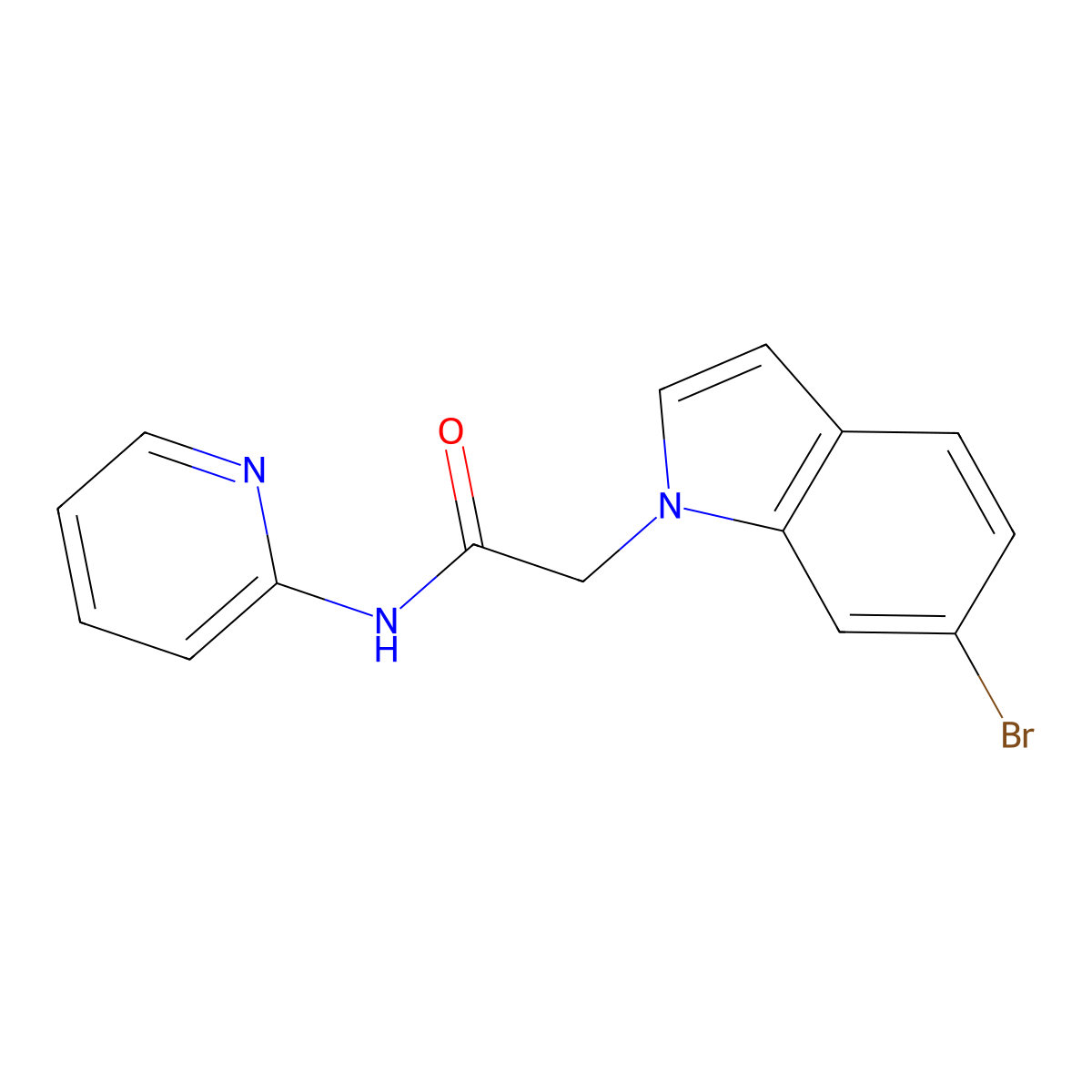 2-(6-bromo-1H-indol-1-yl)-N-(pyridin-2-yl)acetamide molecular structure, CAS 1190274-22-6