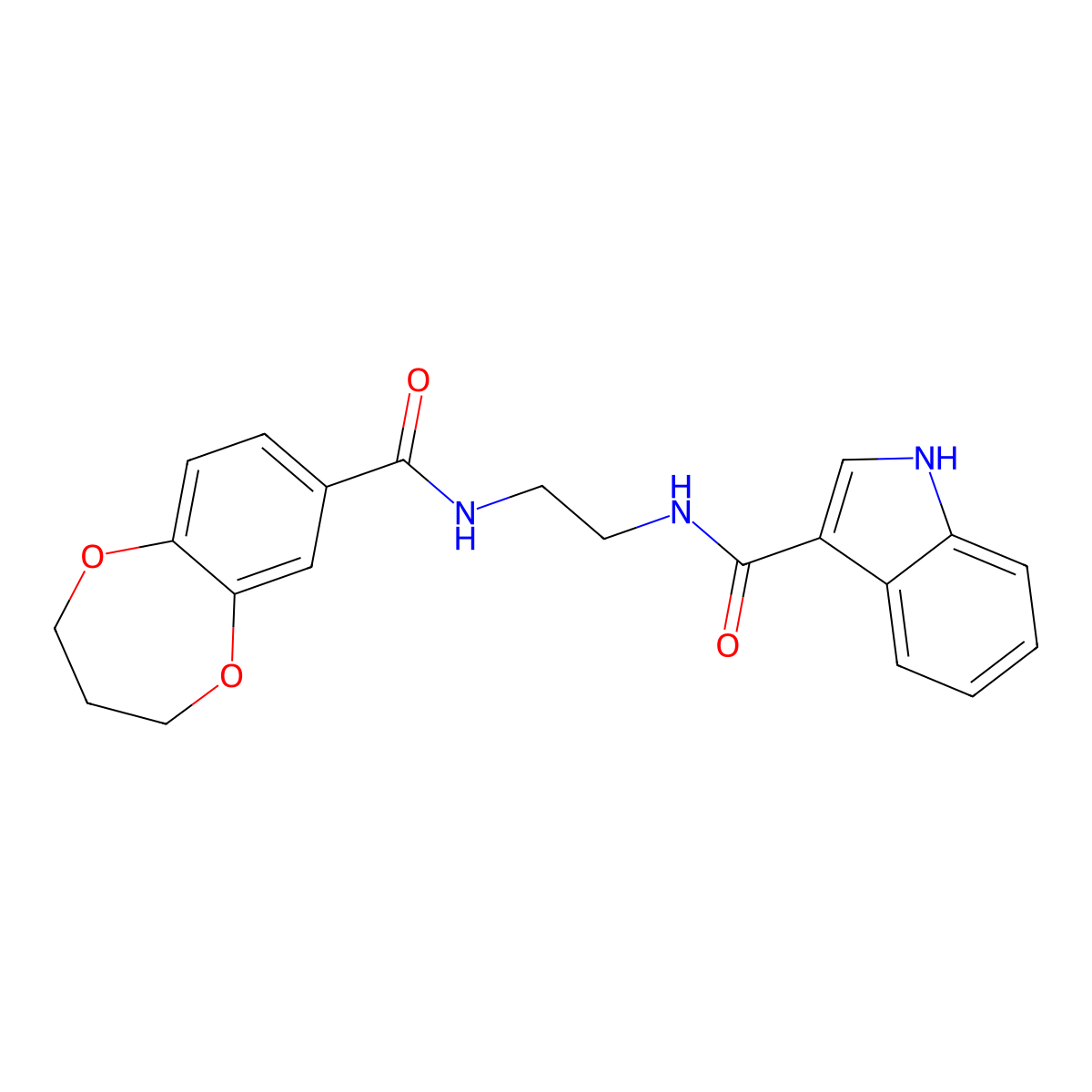 N-{2-[(3,4-dihydro-2H-1,5-benzodioxepin-7-ylcarbonyl)amino]ethyl}-1H-indole-3-carboxamide molecular structure, CAS 1190274-25-9