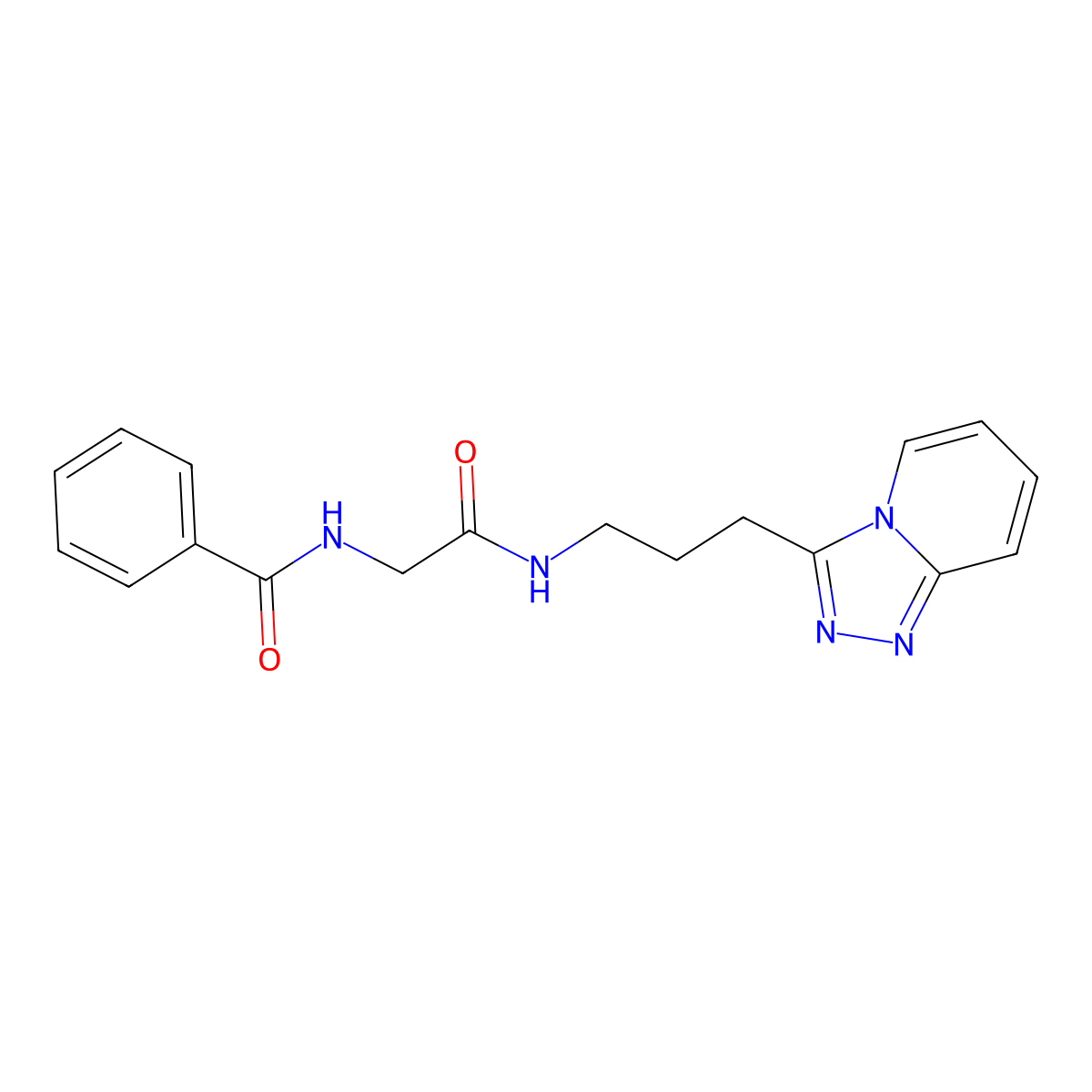 N-(2-oxo-2-{[3-([1,2,4]triazolo[4,3-a]pyridin-3-yl)propyl]amino}ethyl)benzamide molecular structure, CAS 1190274-28-2