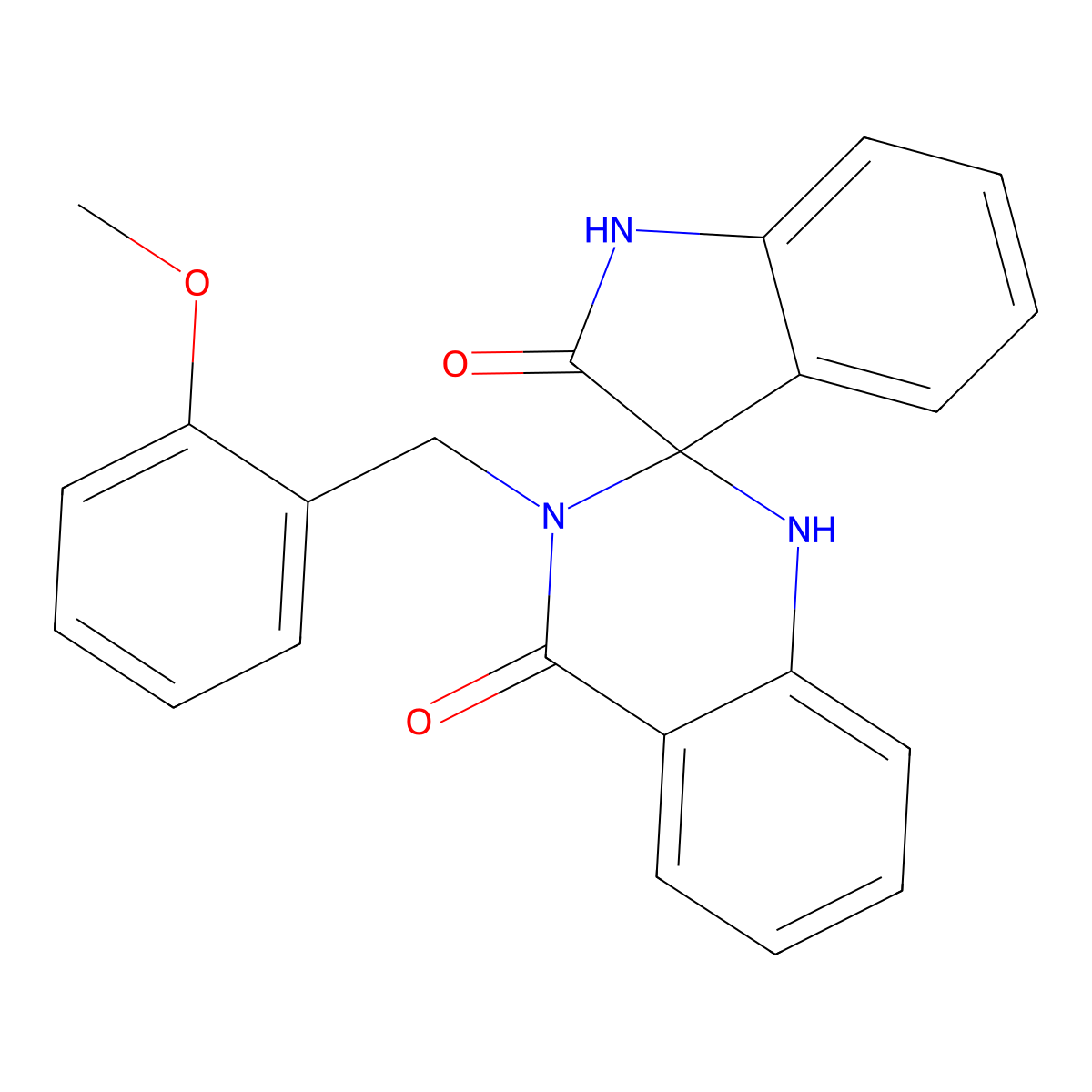 3'-(2-methoxybenzyl)-1'H-spiro[indole-3,2'-quinazoline]-2,4'(1H,3'H)-dione molecular structure, CAS 1190274-30-6