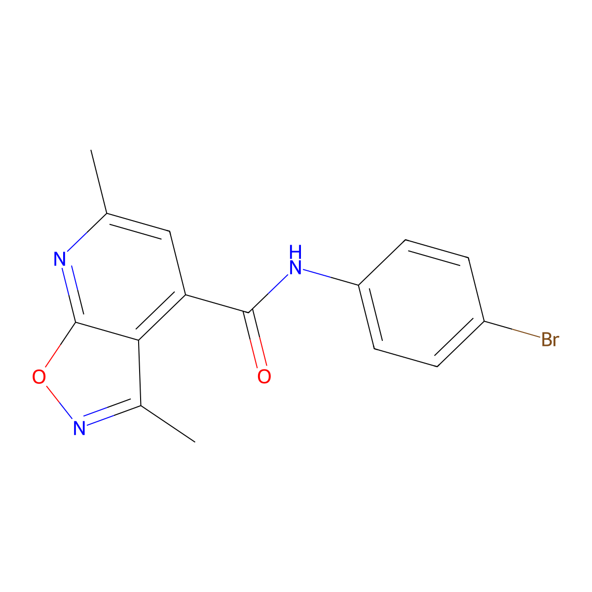 N-(4-bromophenyl)-3,6-dimethyl[1,2]oxazolo[5,4-b]pyridine-4-carboxamide molecular structure, CAS 1190274-36-2
