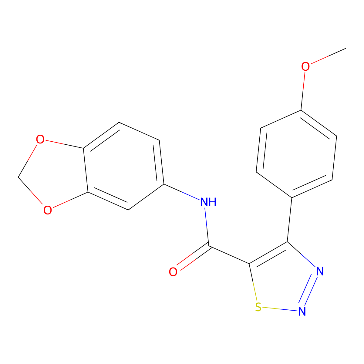 N-(1,3-benzodioxol-5-yl)-4-(4-methoxyphenyl)-1,2,3-thiadiazole-5-carboxamide molecular structure, CAS 1190274-40-8