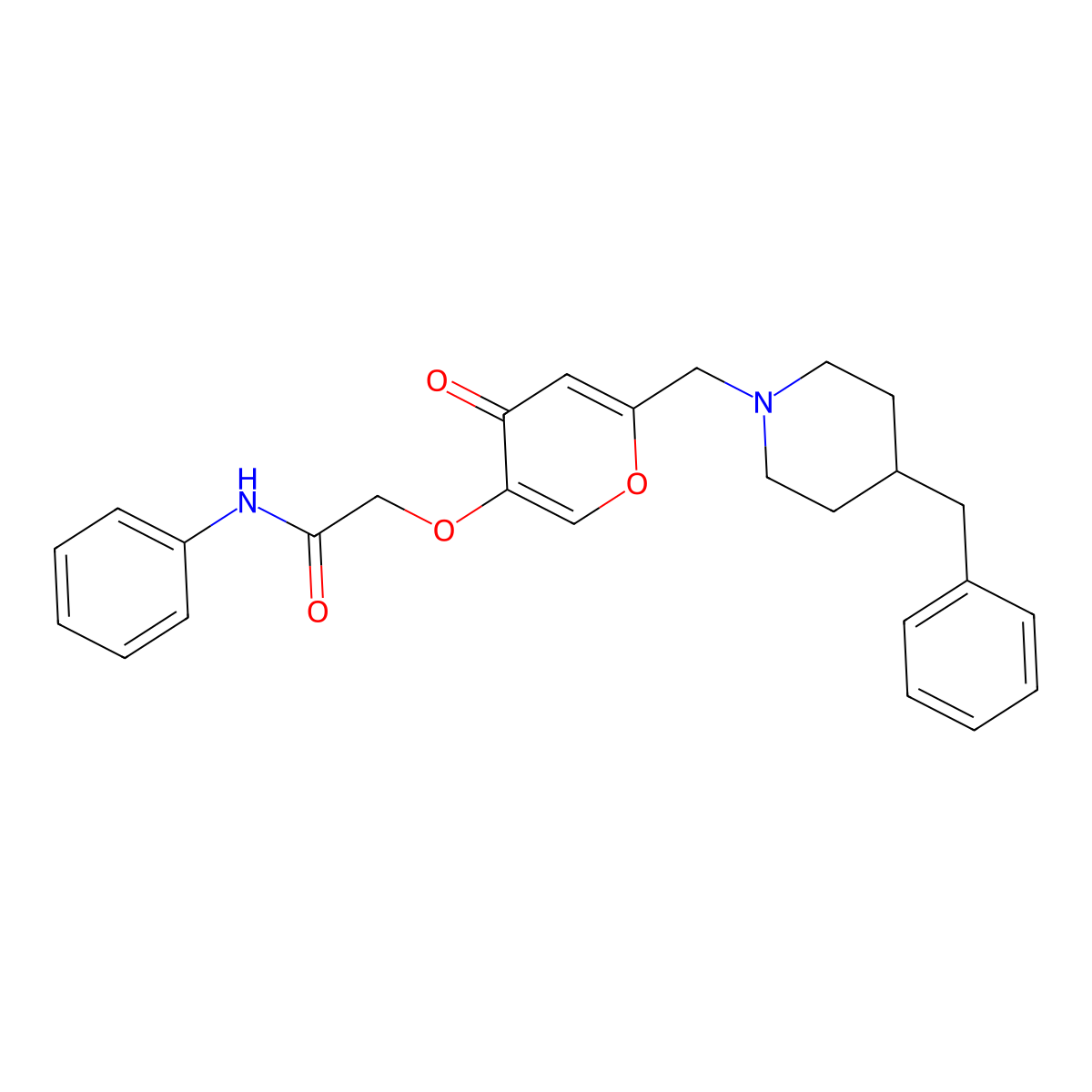 2-({6-[(4-benzylpiperidin-1-yl)methyl]-4-oxo-4H-pyran-3-yl}oxy)-N-phenylacetamide molecular structure, CAS 1190274-49-7
