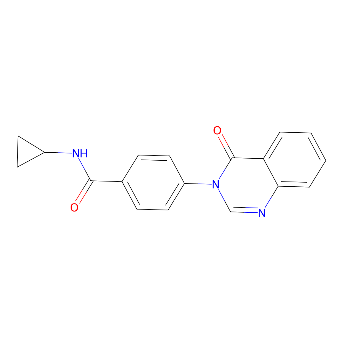 N-cyclopropyl-4-(4-oxoquinazolin-3(4H)-yl)benzamide molecular structure, CAS 1190274-73-7