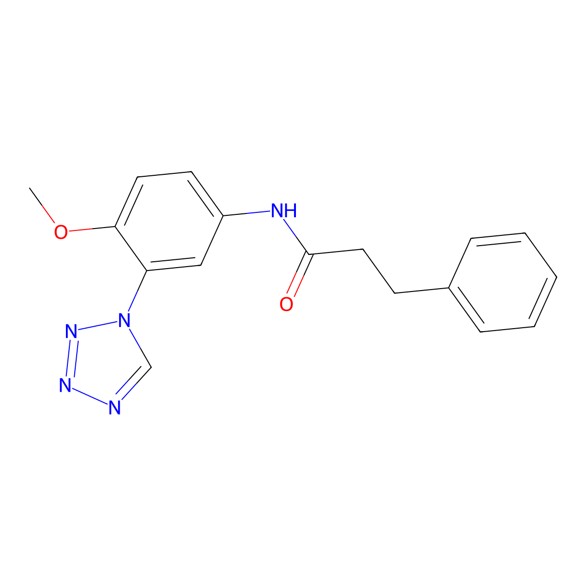 N-[4-methoxy-3-(1H-tetrazol-1-yl)phenyl]-3-phenylpropanamide molecular structure, CAS 1190274-89-5