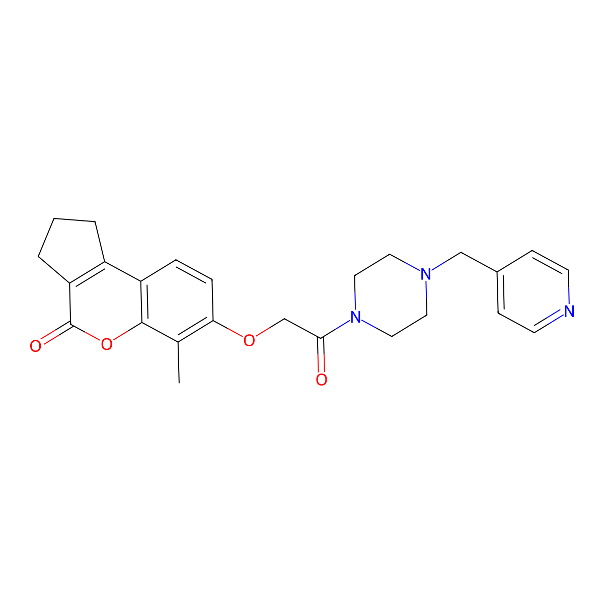 6-methyl-7-{2-oxo-2-[4-(pyridin-4-ylmethyl)piperazin-1-yl]ethoxy}-2,3-dihydrocyclopenta[c]chromen-4(1H)-one molecular structure, CAS 1190275-14-9