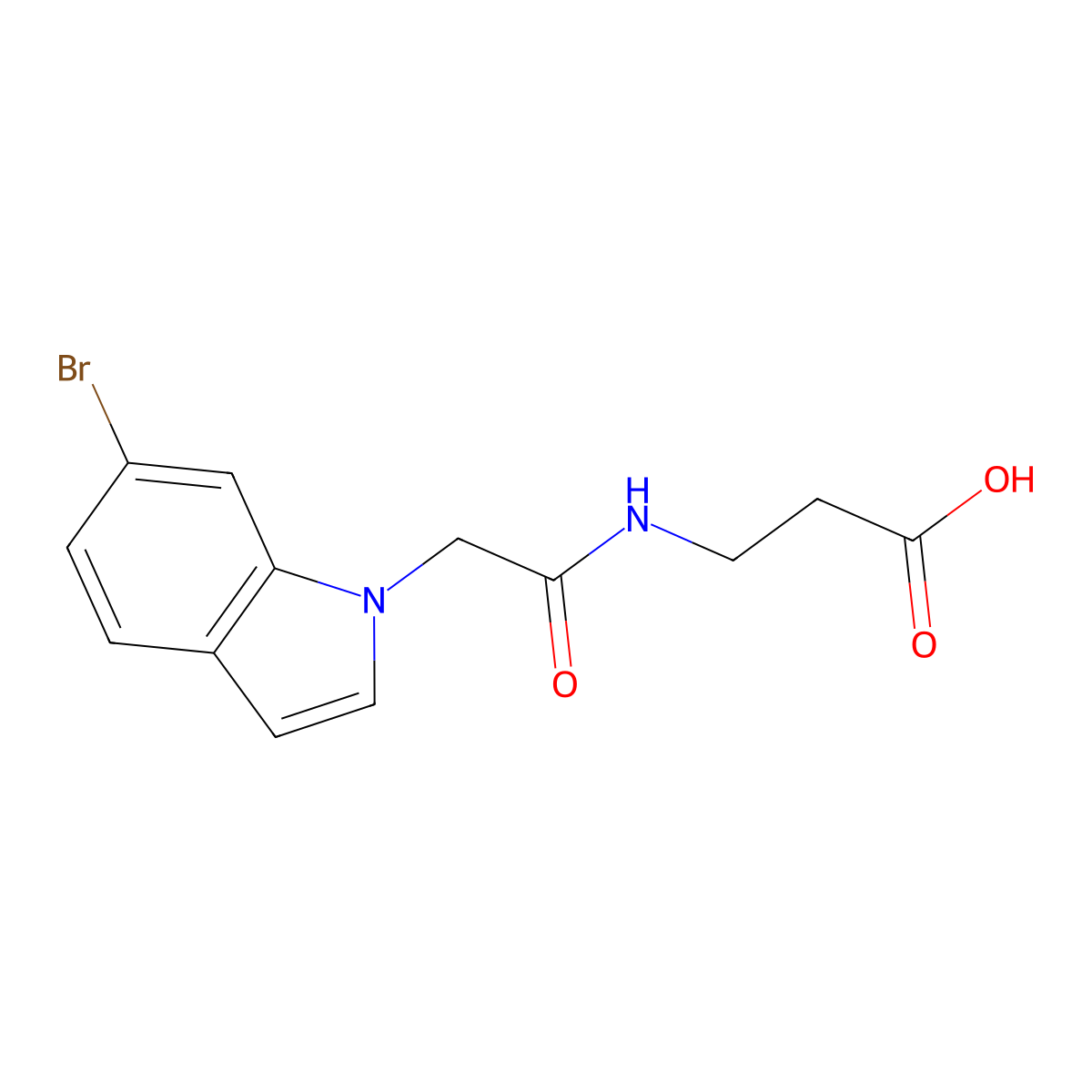 N-[(6-bromo-1H-indol-1-yl)acetyl]-beta-alanine molecular structure, CAS 1190275-17-2
