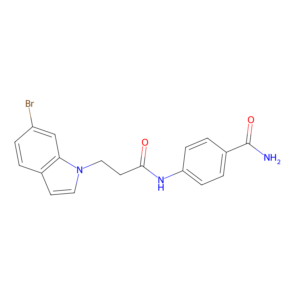 4-{[3-(6-bromo-1H-indol-1-yl)propanoyl]amino}benzamide molecular structure, CAS 1190275-23-0