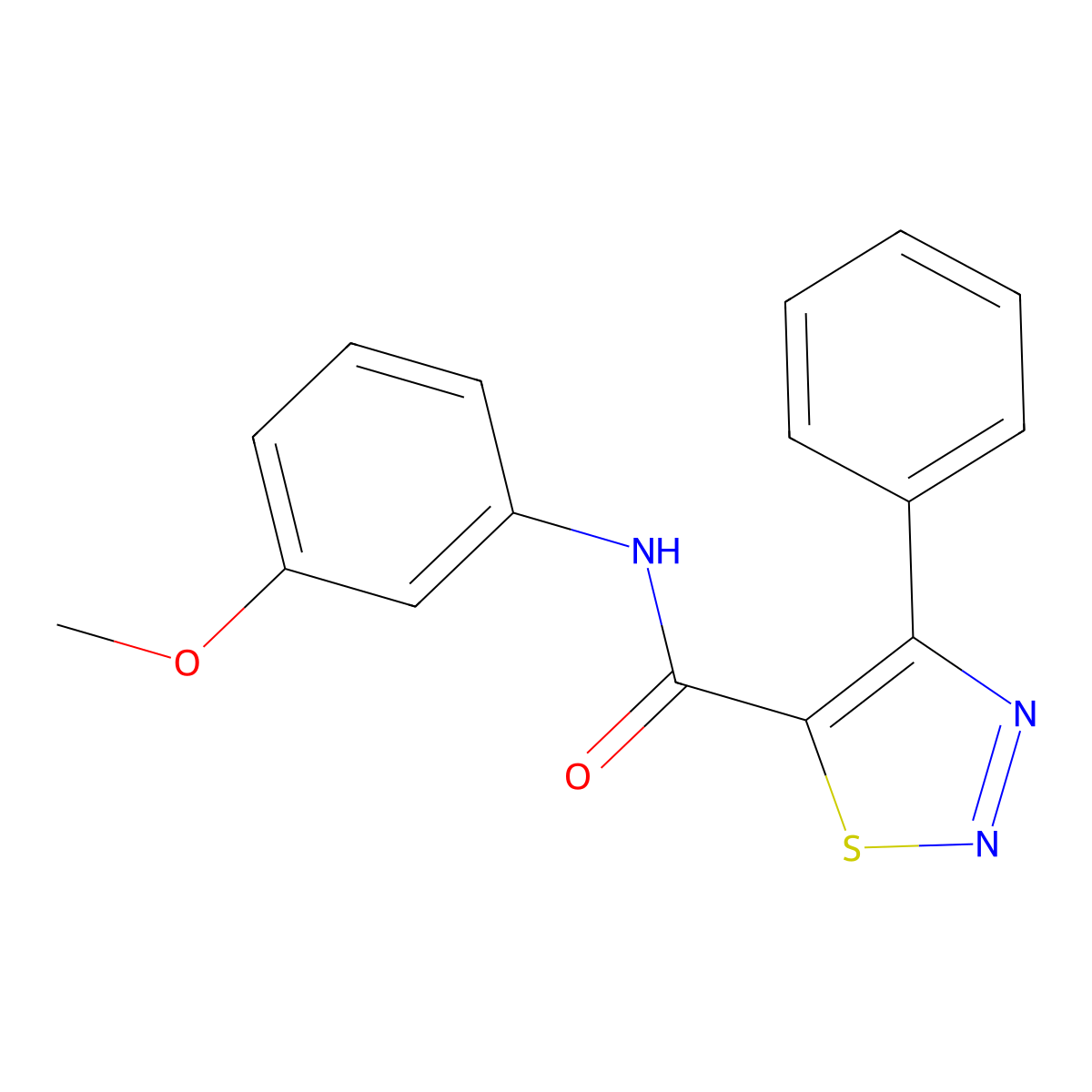 N-(3-methoxyphenyl)-4-phenyl-1,2,3-thiadiazole-5-carboxamide molecular structure, CAS 1190275-53-6