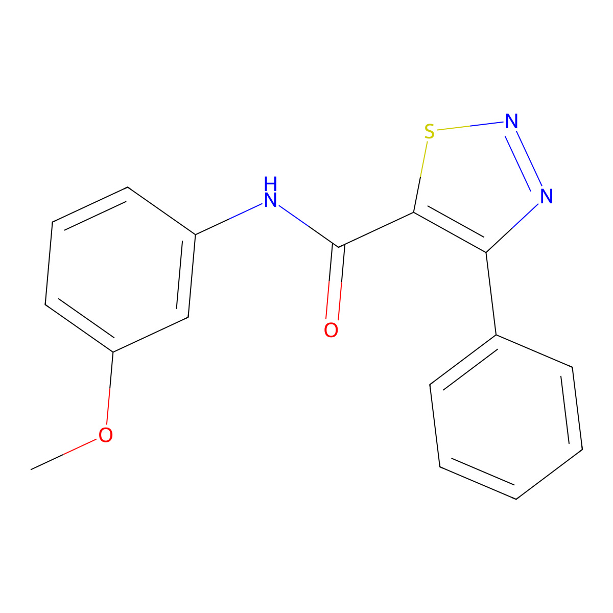 N-(3-methoxyphenyl)-4-phenyl-1,2,3-thiadiazole-5-carboxamide molecular structure, CAS 1190275-53-6