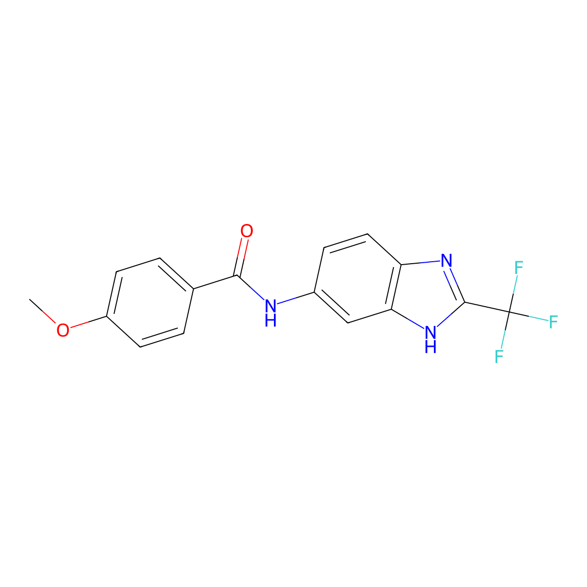 4-methoxy-N-[2-(trifluoromethyl)-1H-benzimidazol-5-yl]benzamide molecular structure, CAS 1190275-59-2
