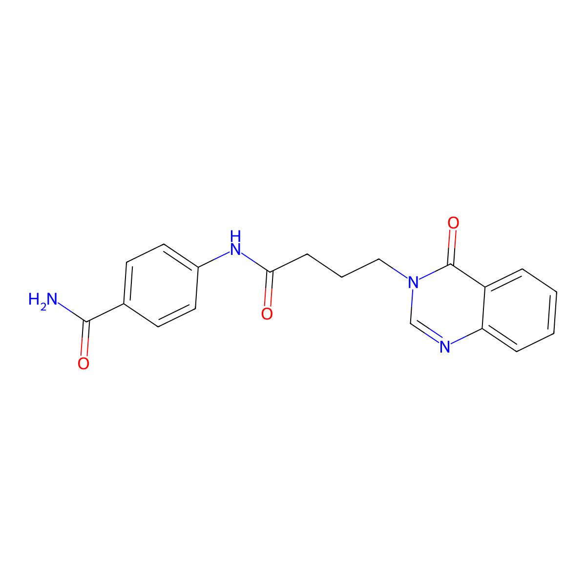 4-({4-[4-oxo-3(4H)-quinazolinyl]butanoyl}amino)benzamide molecular structure, CAS 1190275-60-5