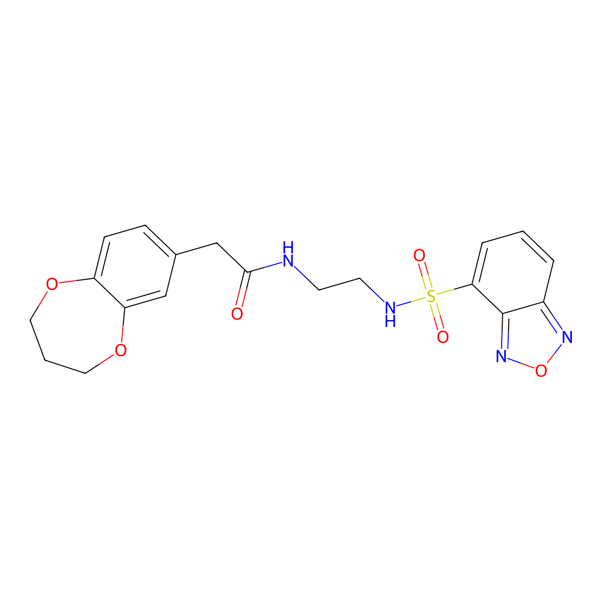 N-{2-[(2,1,3-benzoxadiazol-4-ylsulfonyl)amino]ethyl}-2-(3,4-dihydro-2H-1,5-benzodioxepin-7-yl)acetamide molecular structure, CAS 1190275-62-7