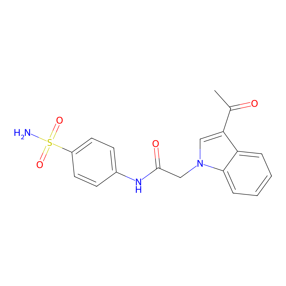 2-(3-acetyl-1H-indol-1-yl)-N-(4-sulfamoylphenyl)acetamide molecular structure, CAS 1190275-63-8