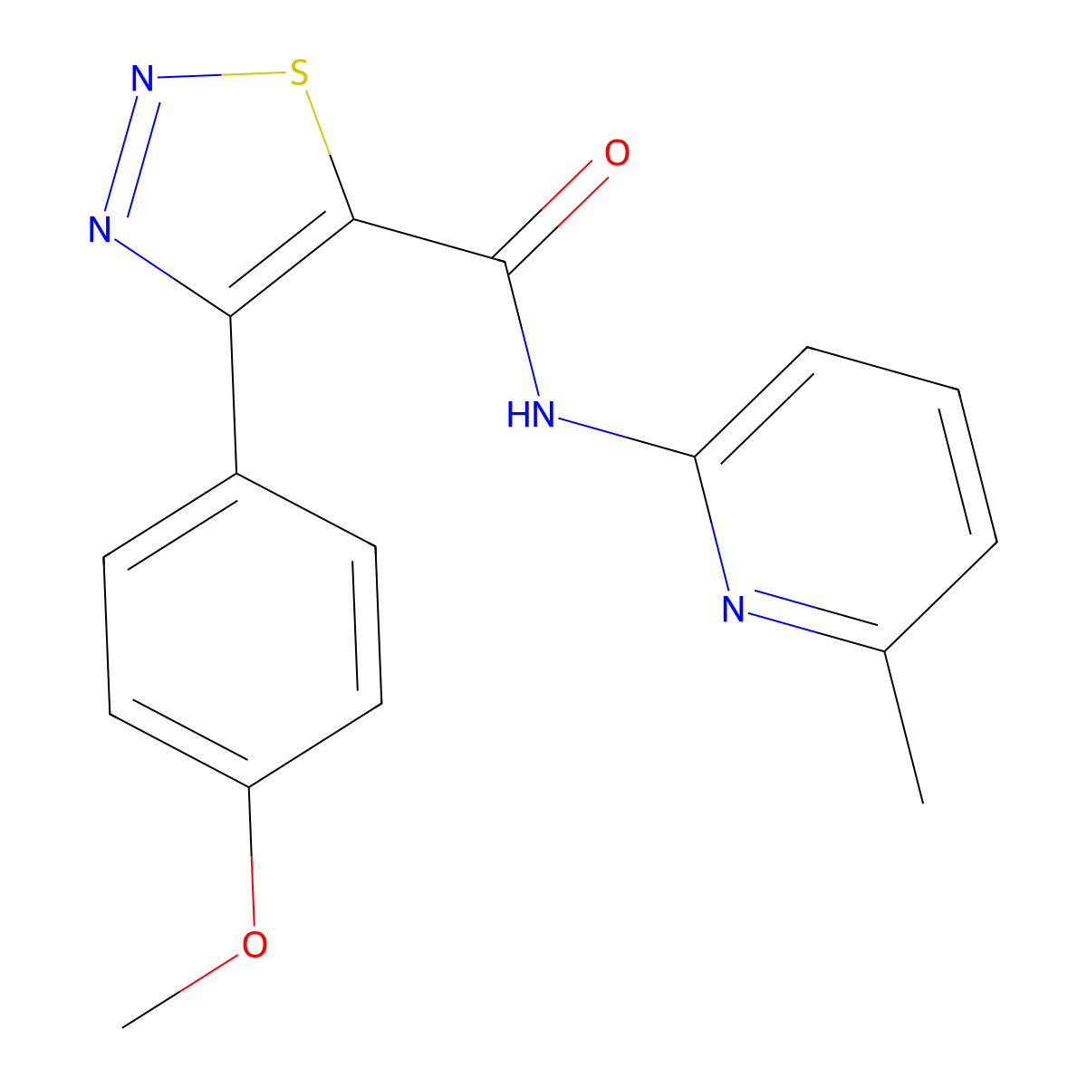 4-(4-methoxyphenyl)-N-(6-methylpyridin-2-yl)-1,2,3-thiadiazole-5-carboxamide molecular structure, CAS 1190275-64-9