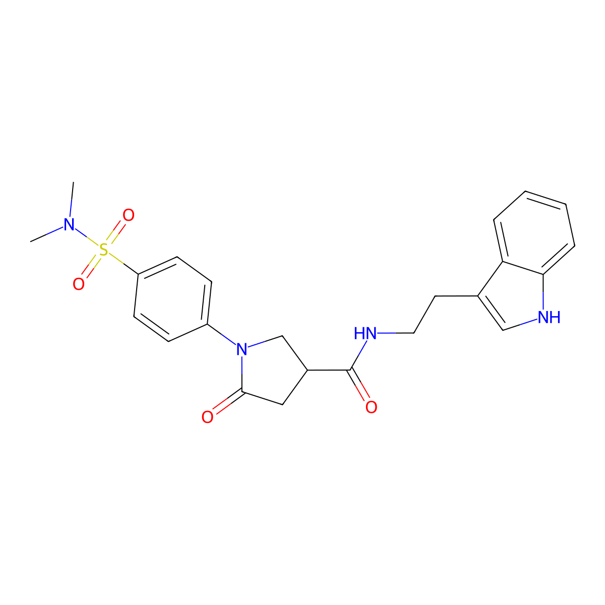 1-[4-(dimethylsulfamoyl)phenyl]-N-[2-(1H-indol-3-yl)ethyl]-5-oxopyrrolidine-3-carboxamide molecular structure, CAS 1190275-73-0