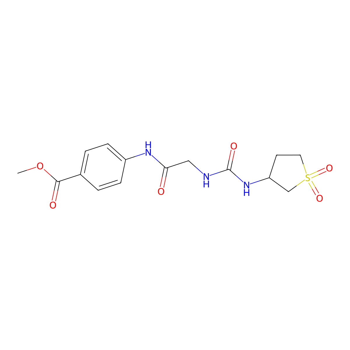 methyl 4-({N-[(1,1-dioxidotetrahydrothiophen-3-yl)carbamoyl]glycyl}amino)benzoate molecular structure, CAS 1190275-78-5