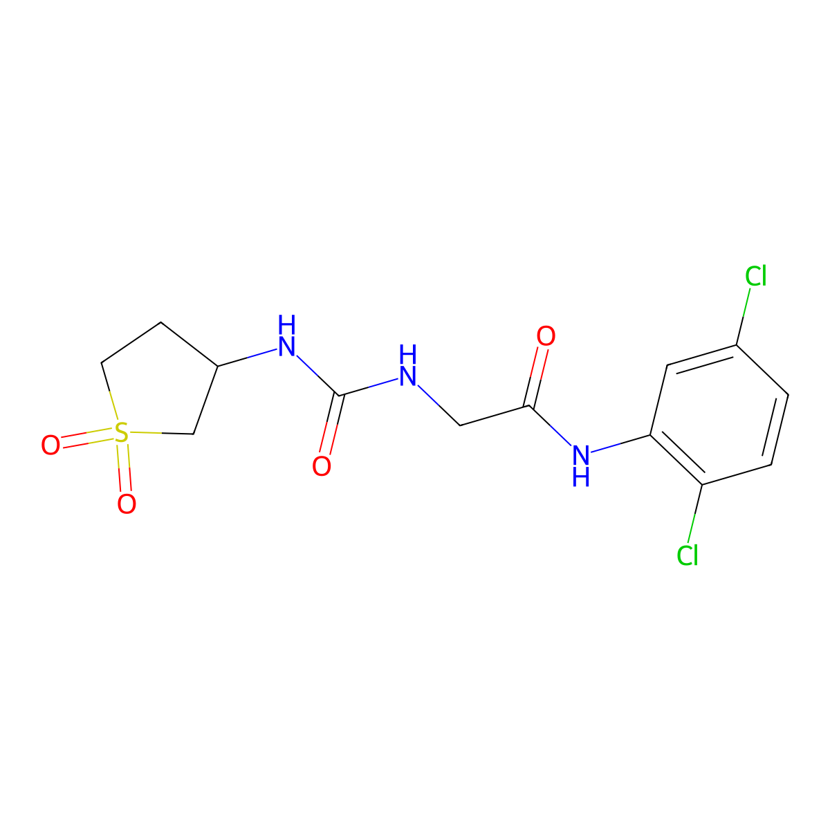 N-(2,5-dichlorophenyl)-N~2~-[(1,1-dioxidotetrahydrothiophen-3-yl)carbamoyl]glycinamide molecular structure, CAS 1190275-82-1