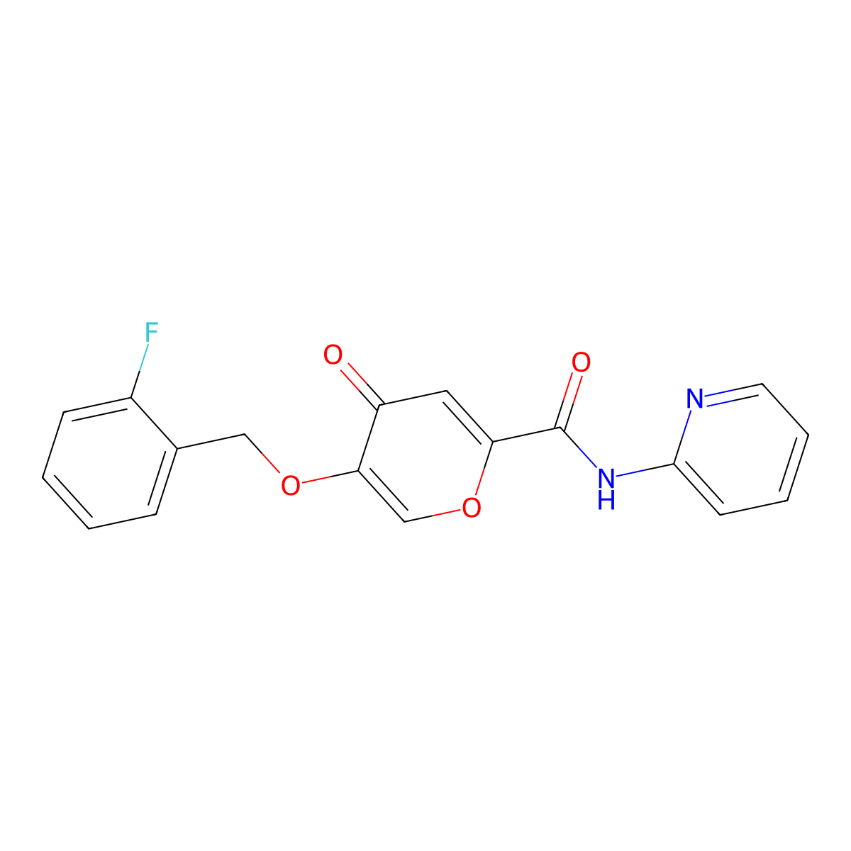 5-[(2-fluorobenzyl)oxy]-4-oxo-N-(pyridin-2-yl)-4H-pyran-2-carboxamide molecular structure, CAS 1190275-84-3