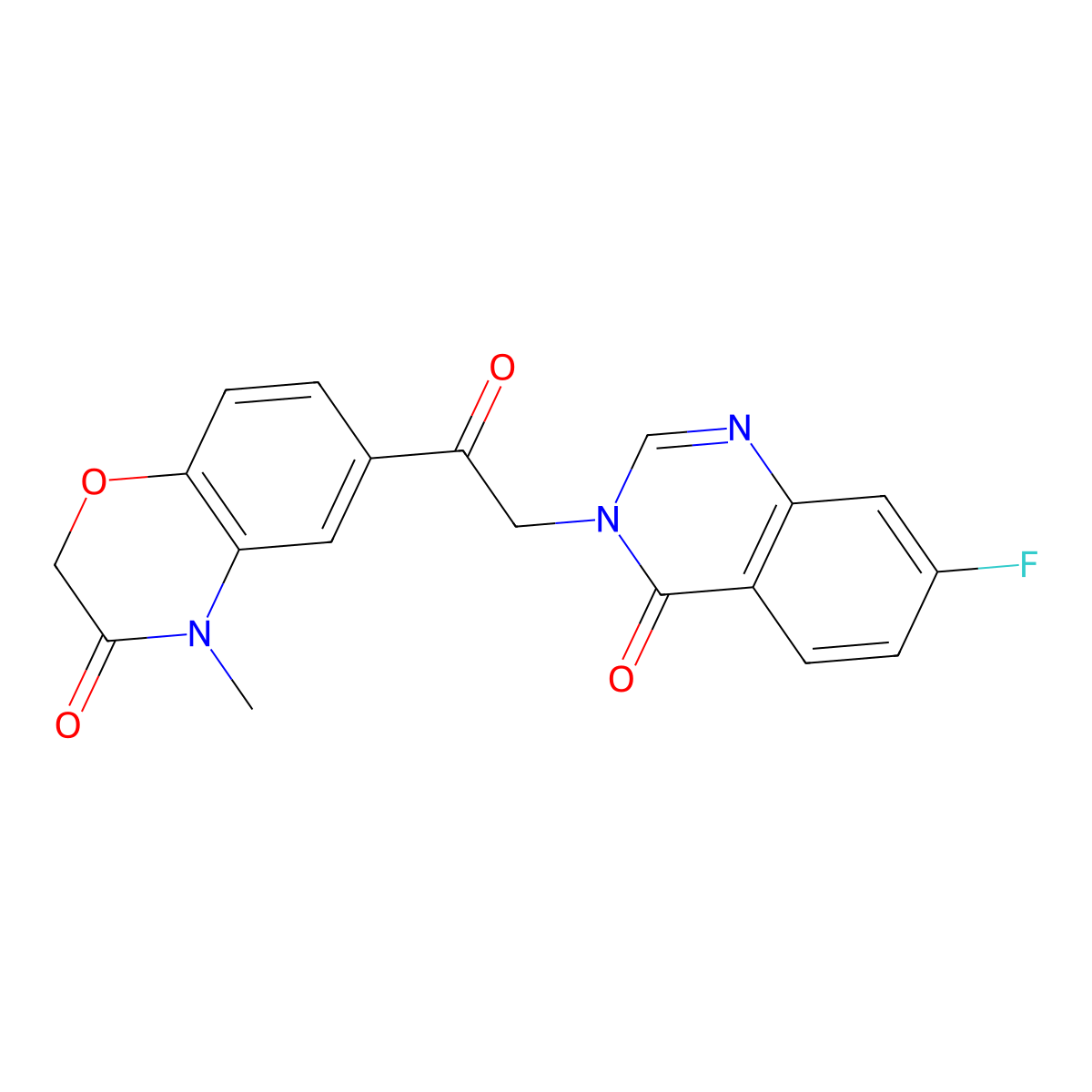 6-[(7-fluoro-4-oxoquinazolin-3(4H)-yl)acetyl]-4-methyl-2H-1,4-benzoxazin-3(4H)-one molecular structure, CAS 1190275-85-4