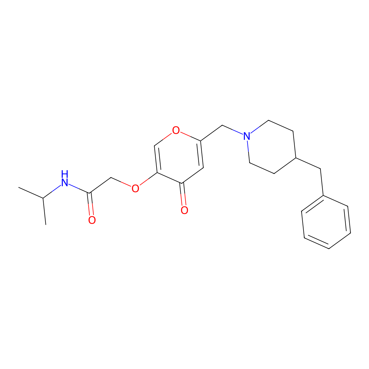 2-({6-[(4-benzylpiperidin-1-yl)methyl]-4-oxo-4H-pyran-3-yl}oxy)-N-(propan-2-yl)acetamide molecular structure, CAS 1190275-86-5