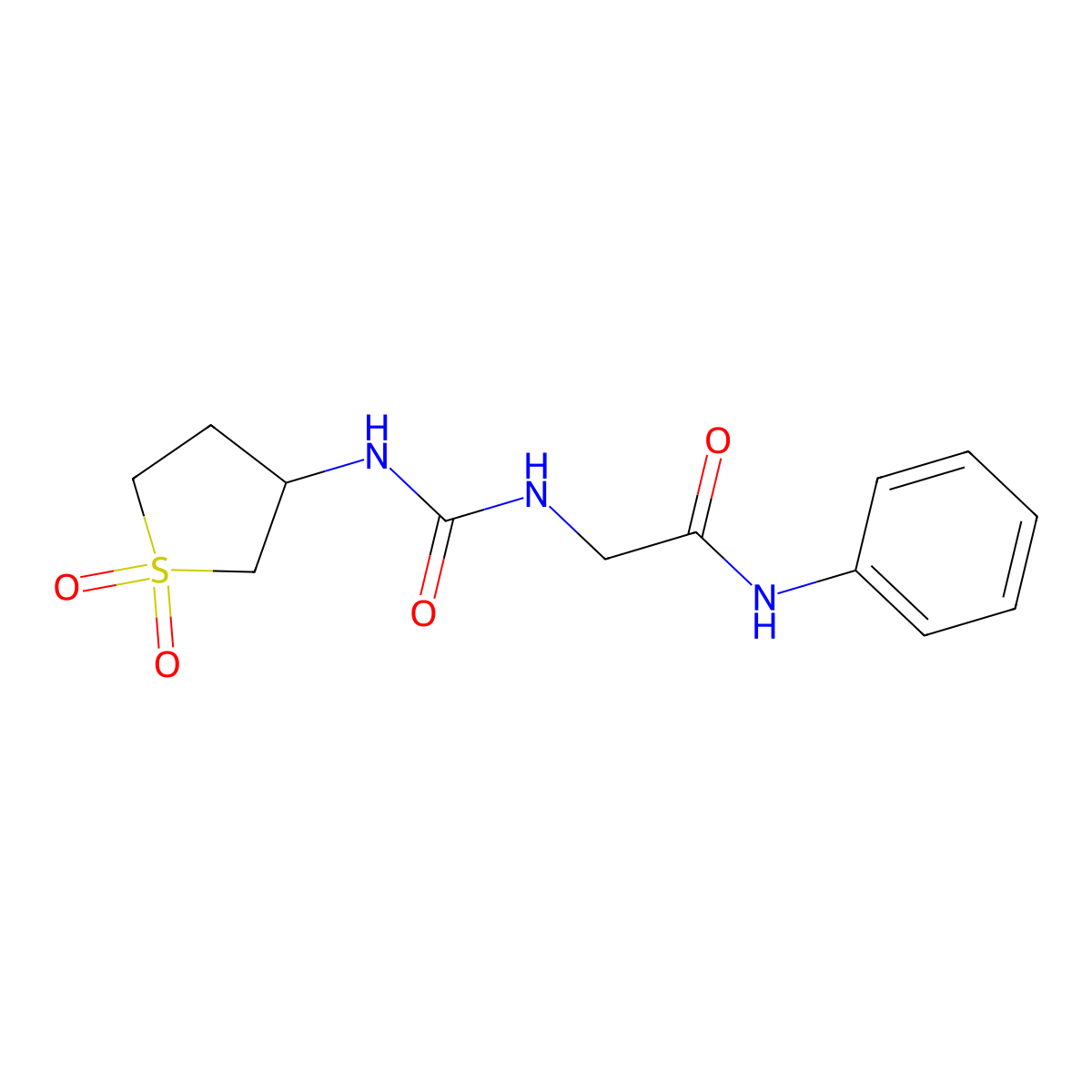 N~2~-[(1,1-dioxidotetrahydrothiophen-3-yl)carbamoyl]-N-phenylglycinamide molecular structure, CAS 1190276-07-3