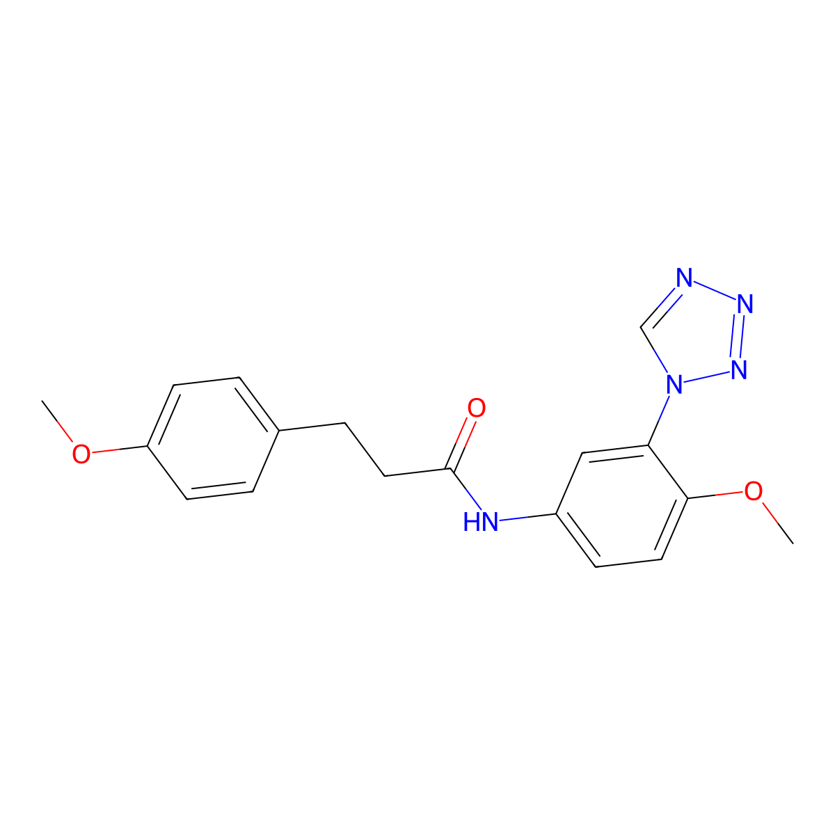 3-(4-methoxyphenyl)-N-[4-methoxy-3-(1H-tetrazol-1-yl)phenyl]propanamide molecular structure, CAS 1190276-16-4