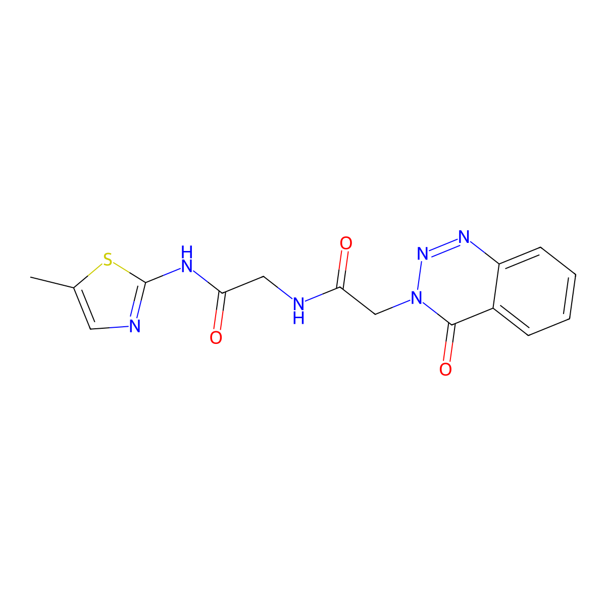 N-(5-methyl-1,3-thiazol-2-yl)-N~2~-[(4-oxo-1,2,3-benzotriazin-3(4H)-yl)acetyl]glycinamide molecular structure, CAS 1190276-20-0