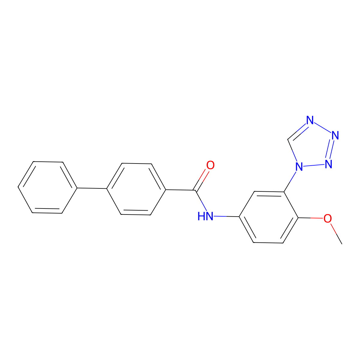 N-[4-methoxy-3-(1H-tetrazol-1-yl)phenyl]biphenyl-4-carboxamide molecular structure, CAS 1190276-42-6