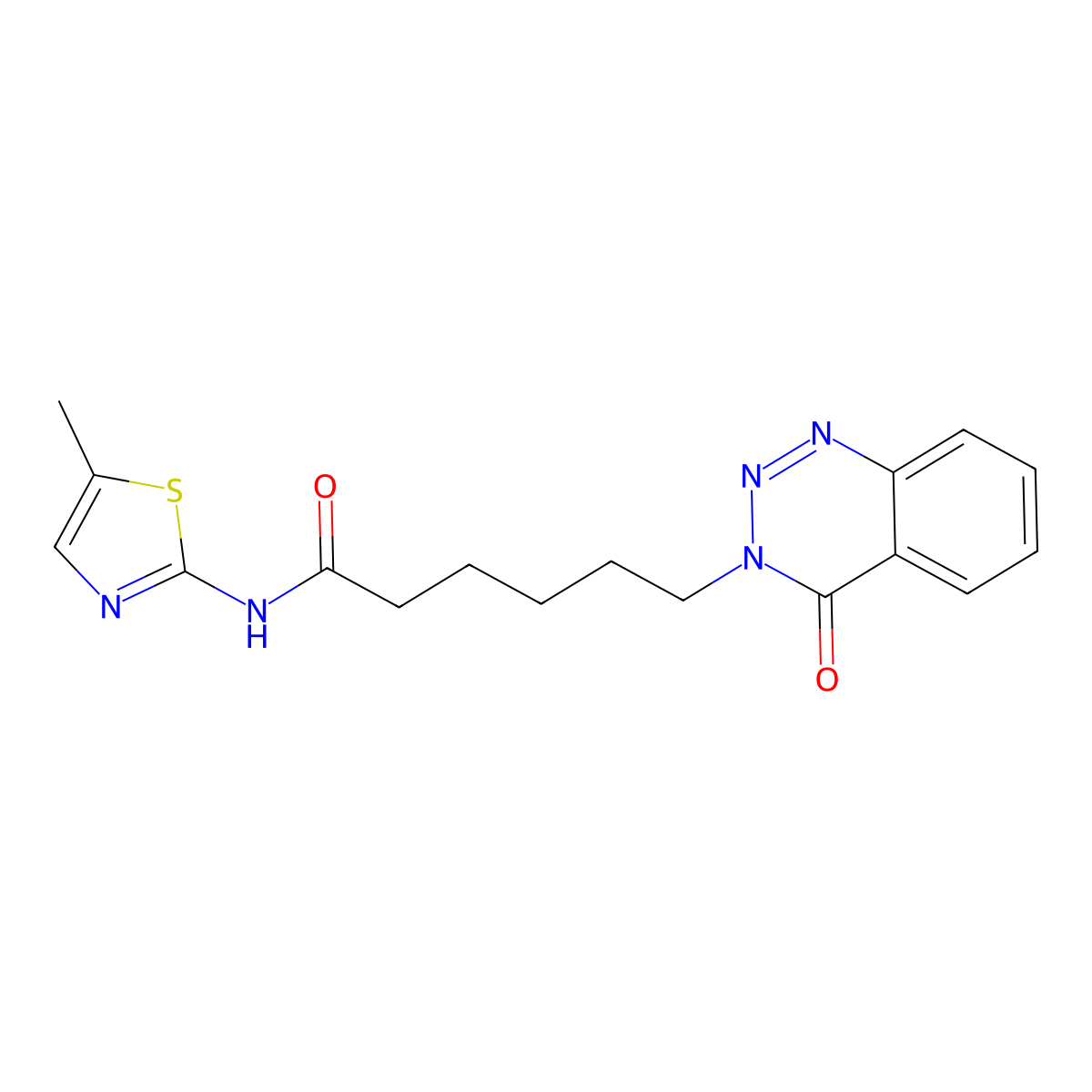 N-(5-methyl-1,3-thiazol-2-yl)-6-(4-oxo-1,2,3-benzotriazin-3(4H)-yl)hexanamide molecular structure, CAS 1190276-48-2