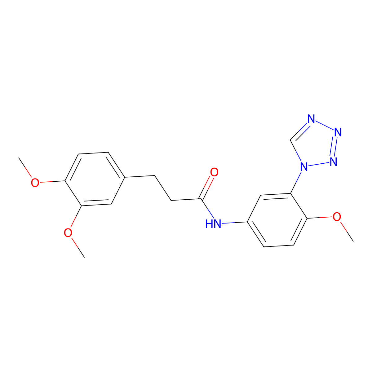 3-(3,4-dimethoxyphenyl)-N-[4-methoxy-3-(1H-tetrazol-1-yl)phenyl]propanamide molecular structure, CAS 1190276-84-6