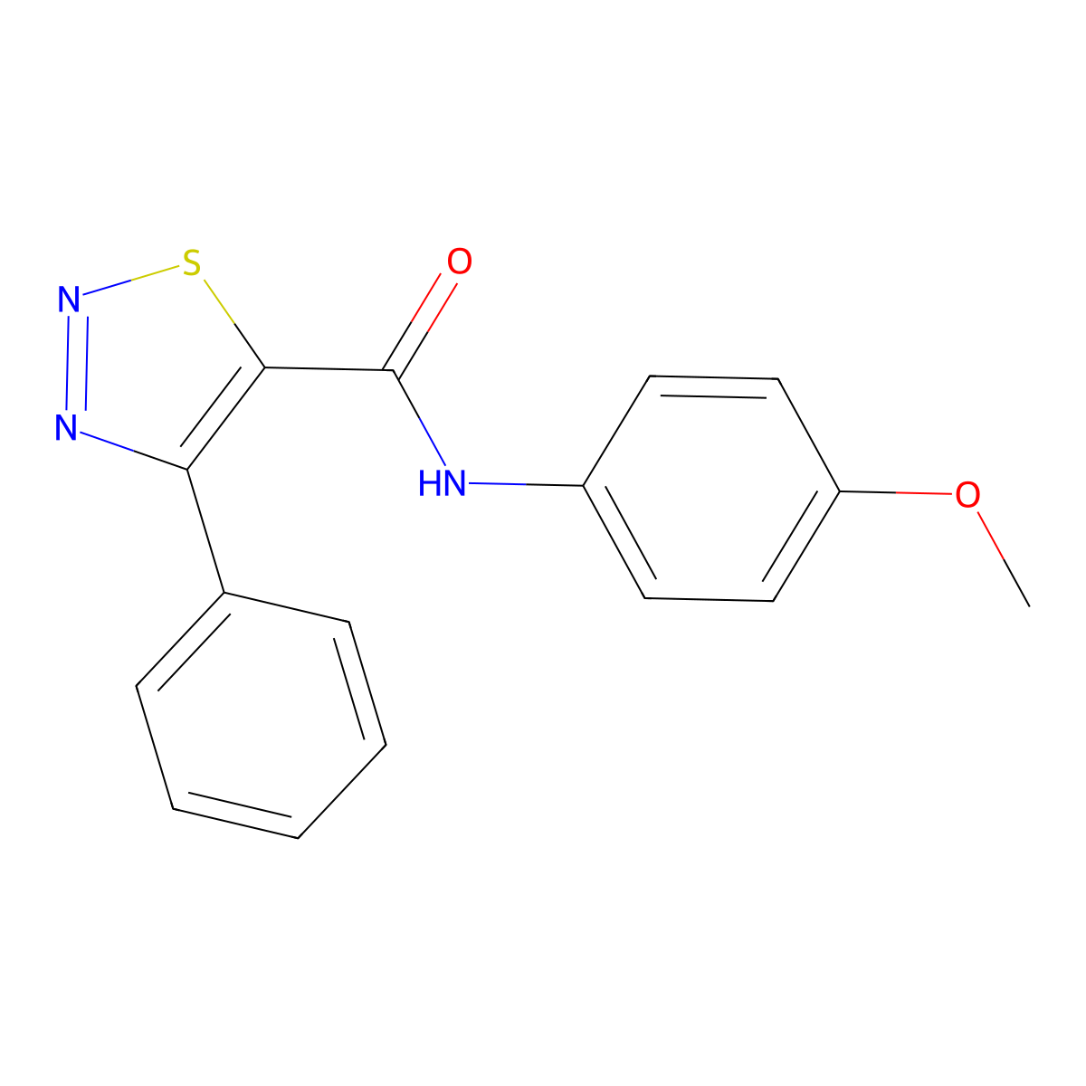 N-(4-methoxyphenyl)-4-phenyl-1,2,3-thiadiazole-5-carboxamide molecular structure, CAS 1190277-10-1