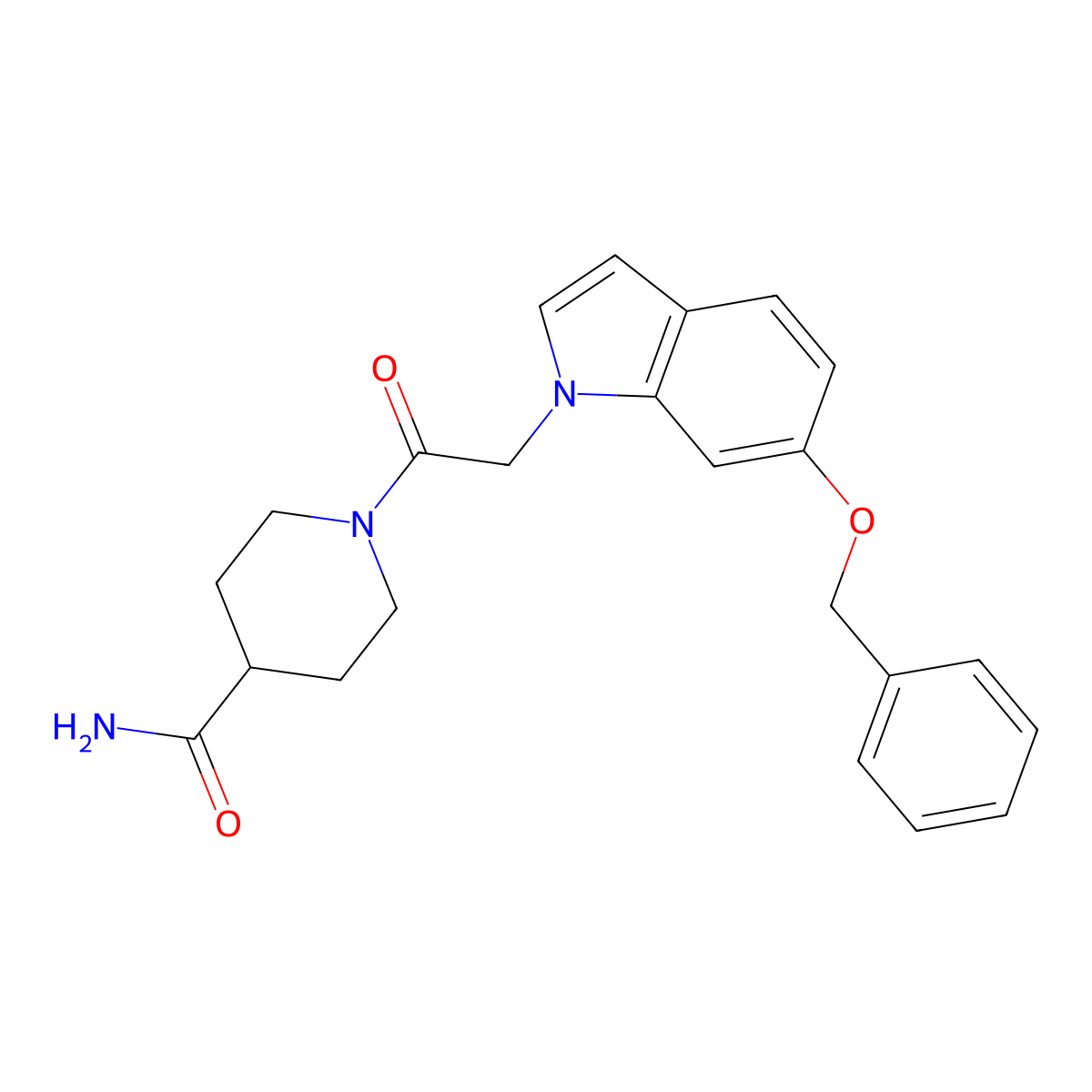 1-{[6-(benzyloxy)-1H-indol-1-yl]acetyl}piperidine-4-carboxamide molecular structure, CAS 1190277-41-8