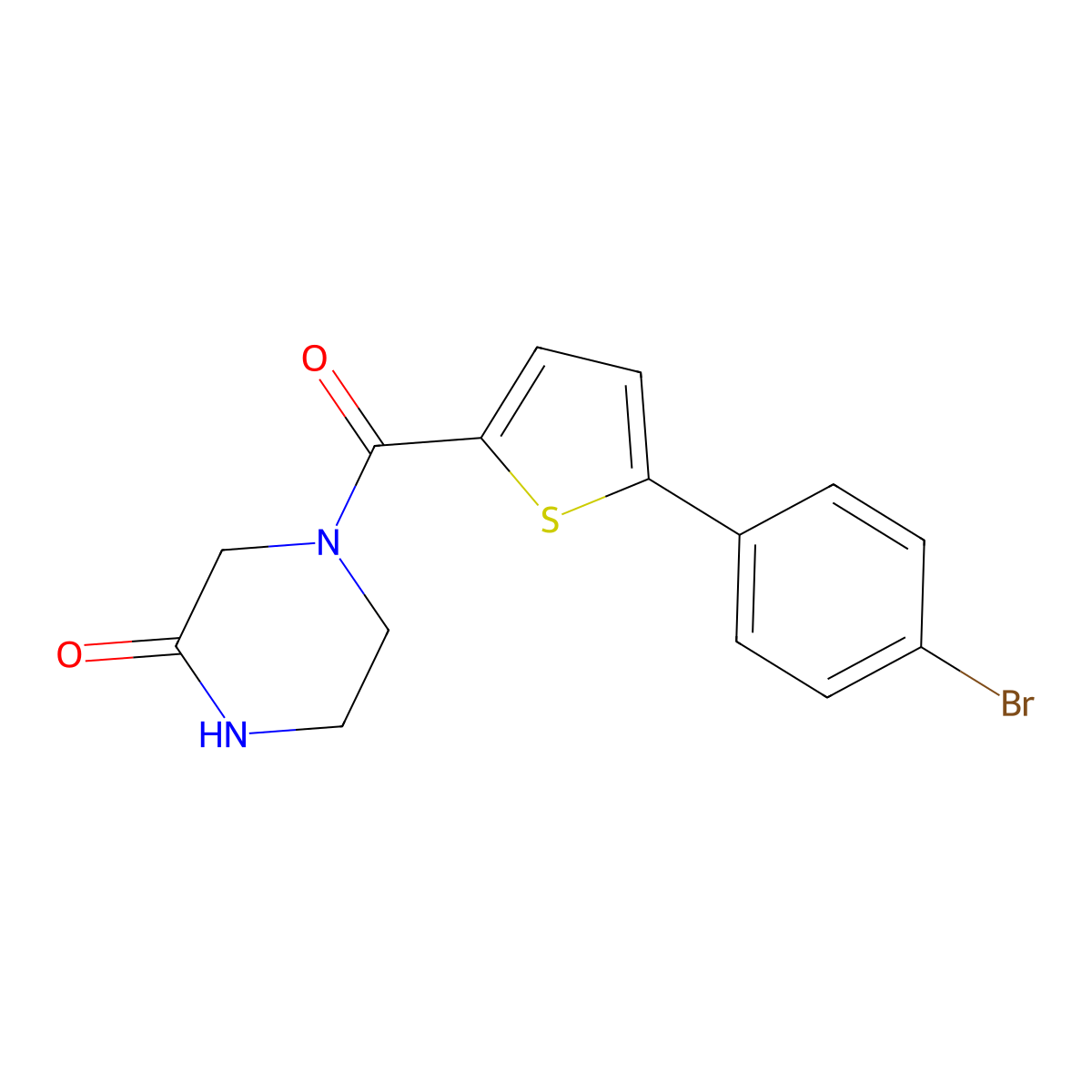 4-{[5-(4-Bromophenyl)thiophen-2-yl]carbonyl}piperazin-2-one molecular structure, CAS 1190277-49-6
