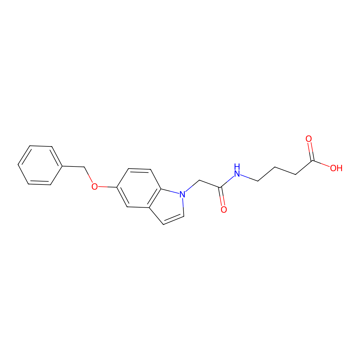 4-({[5-(benzyloxy)-1H-indol-1-yl]acetyl}amino)butanoic acid molecular structure, CAS 1190277-66-7