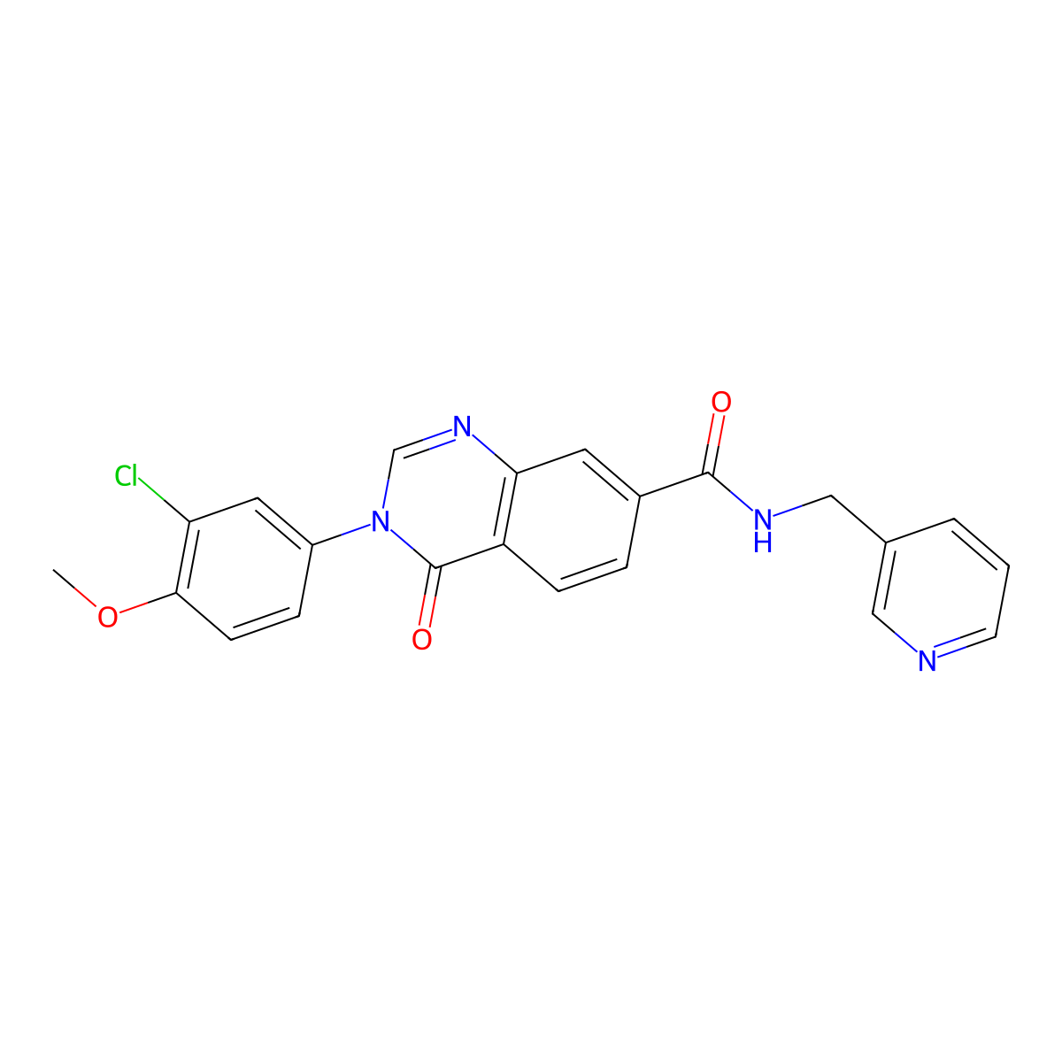 3-(3-chloro-4-methoxyphenyl)-4-oxo-N-(pyridin-3-ylmethyl)-3,4-dihydroquinazoline-7-carboxamide molecular structure, CAS 1190277-74-7