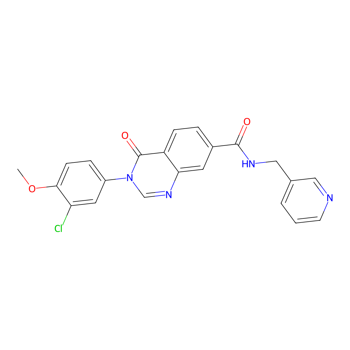 3-(3-chloro-4-methoxyphenyl)-4-oxo-N-(pyridin-3-ylmethyl)-3,4-dihydroquinazoline-7-carboxamide molecular structure, CAS 1190277-74-7