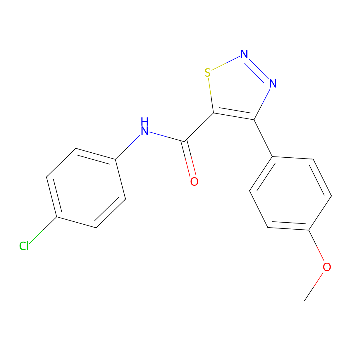 N-(4-chlorophenyl)-4-(4-methoxyphenyl)-1,2,3-thiadiazole-5-carboxamide molecular structure, CAS 1190277-75-8